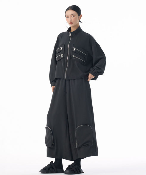 Zip Pocket Wide Pants