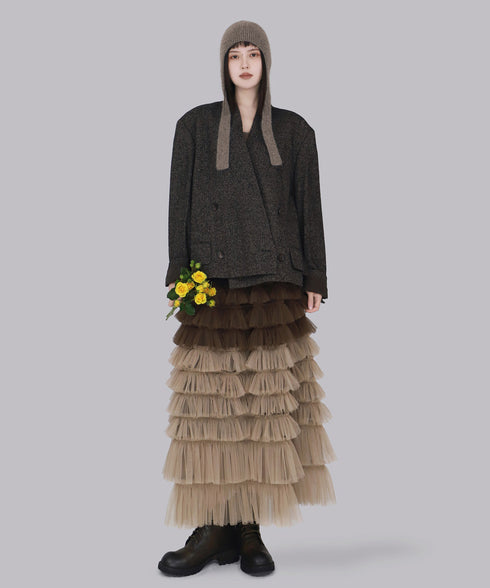 Cascade Frill Long Skirt
