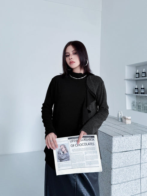 Frill Panel Contrast Top