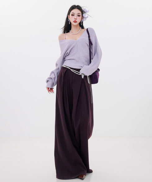 Fluid Pleat Wide Pants