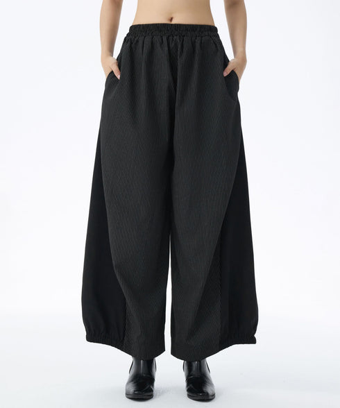 Pleated Contrast Volume Pants