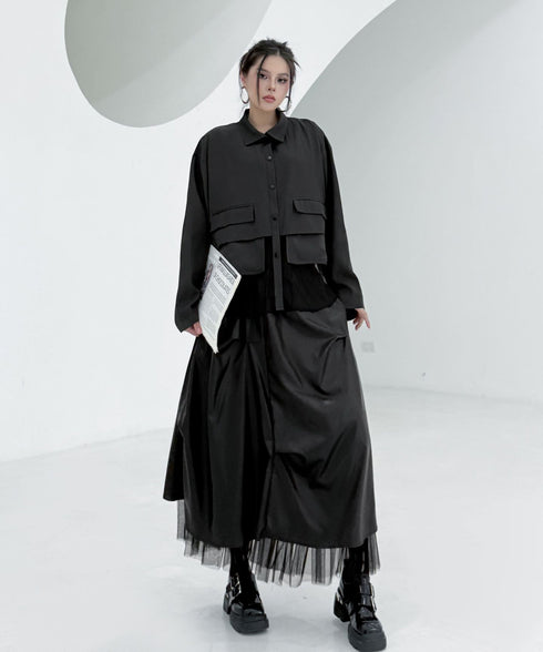 Layered Balloon Mesh Skirt