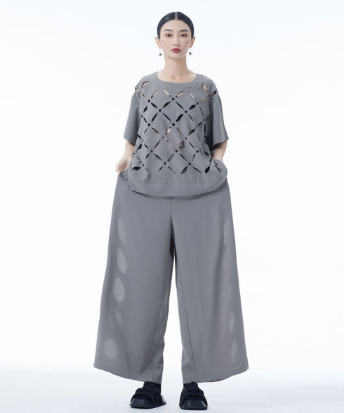 Dot Slit Wide Pants