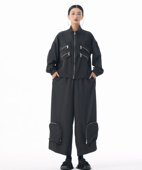 Zip Pocket Wide Pants
