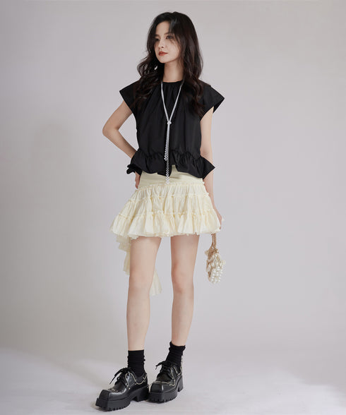 Layered Side-Flare Skirt