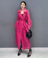 Sheer Belted Long Cardigan