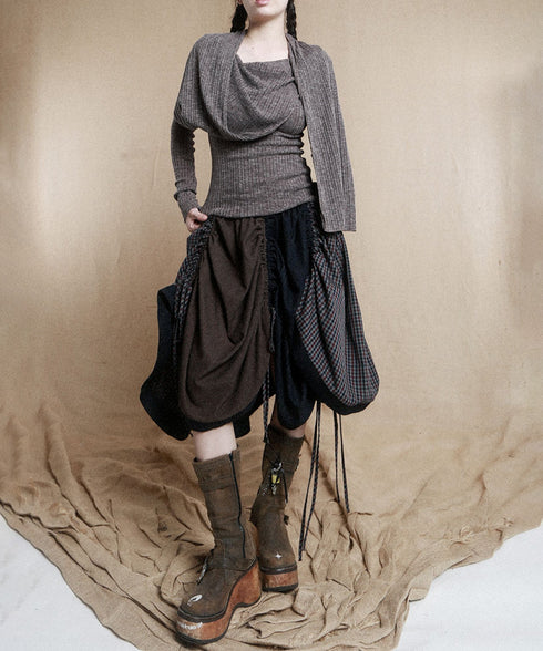 Hooded Rib Drape Top