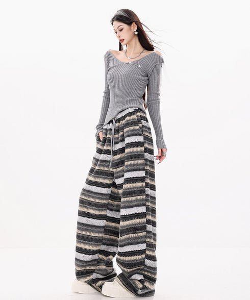 Lace Strap Off Shoulder Rib Top