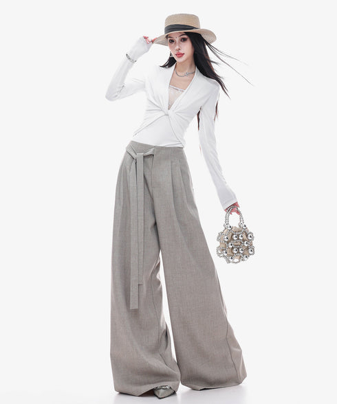 Drape Belt Wide Slacks