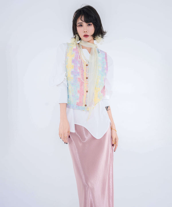 Pastel Grid Knit Vest