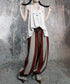 Stripe Gather Balloon Pants