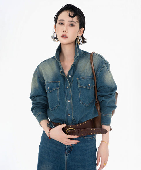 Washed Denim Pocket Shirt