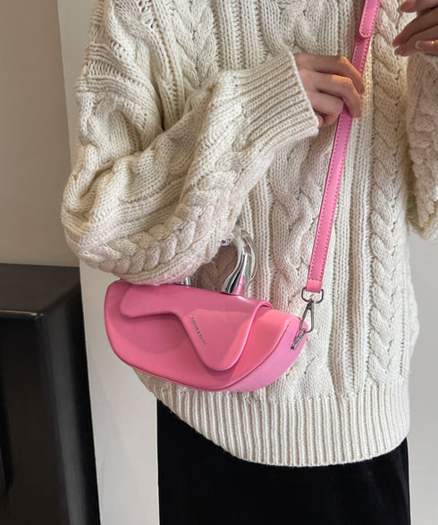 Metal Curve Handle Shell Bag