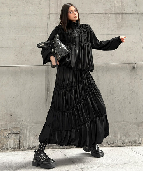 Bicolor Zip Top & Skirt Co-ord