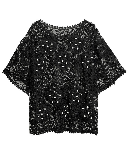 Flower Pearl Crochet Top