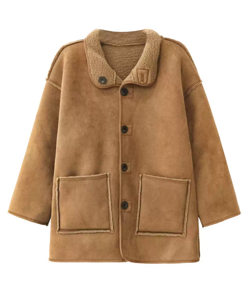 Shearling Texture Oversized Coat
