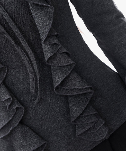 Ruffle Trim Slim Fit Top