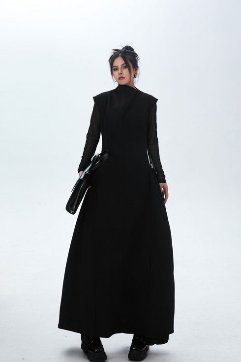 Sheer Sleeve Long Dress