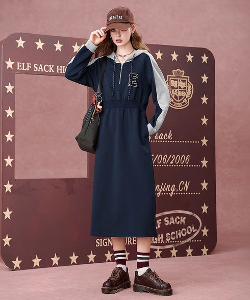 Varsity Hood Midi Dress
