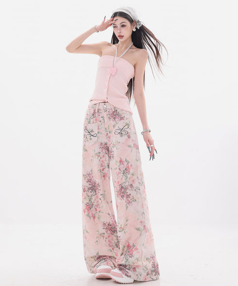 Frayed Contrast Knit Top