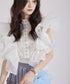 Floral Ruffle Lace Blouse