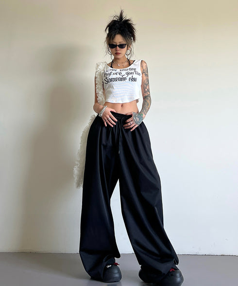 Lace Line Wide Pants