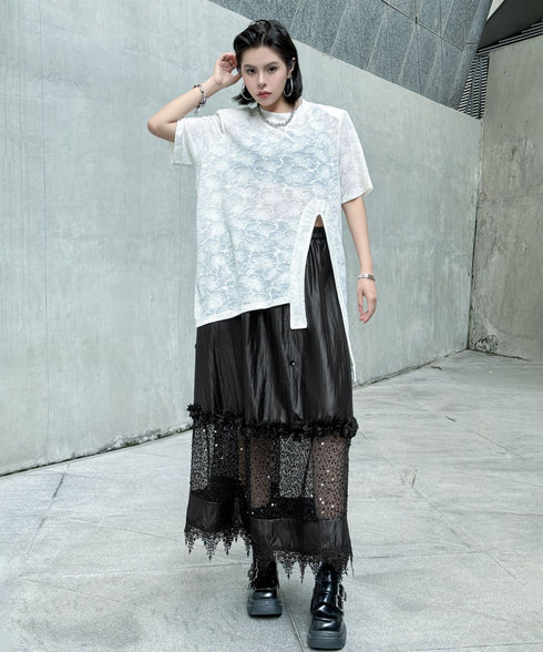 Loop Cut Lace T-shirt