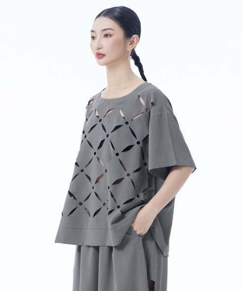 Cutout Cross Motif Top