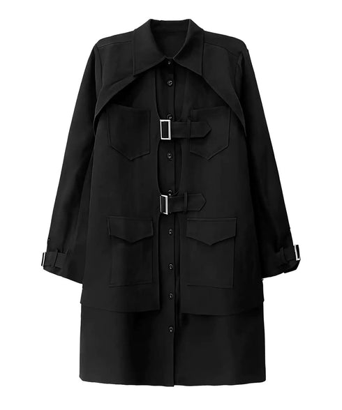 Buckle Layer Shirt Dress