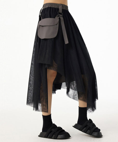Mesh Layer Pocket Skirt