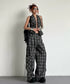 Plaid Vest Top & Cargo Wide Pants Series