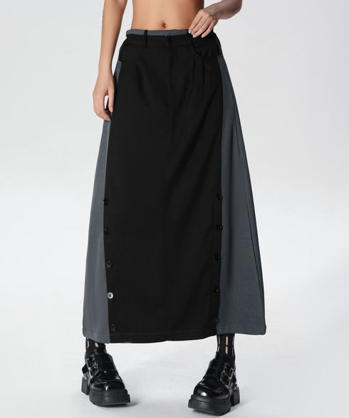 Dual Panel Buttoned Skirt