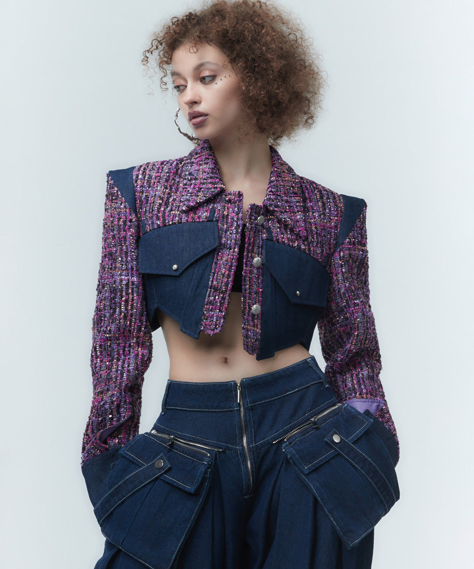 Tweed Crop Frame Jacket – LONDA