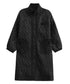 Quilted High Neck Long Coat