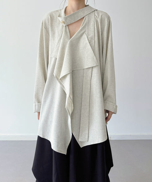 Draped Button Front Top