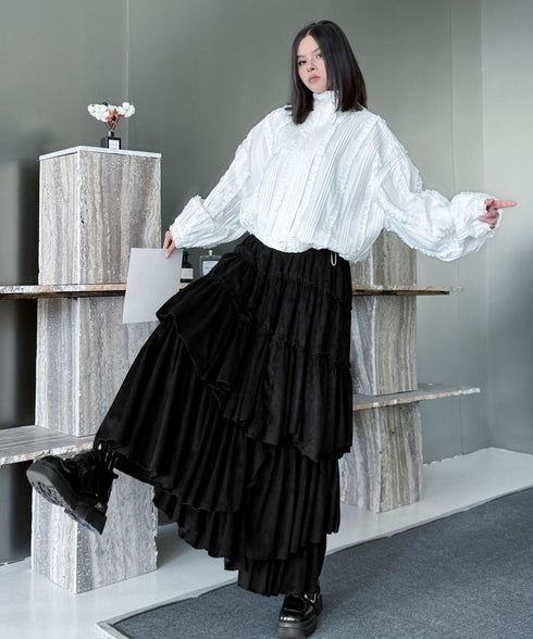 Layered Volume Maxi Skirt