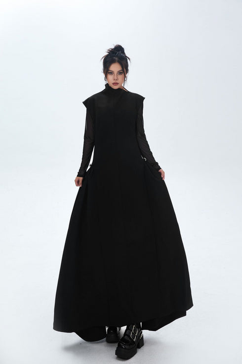 Sheer Sleeve Long Dress