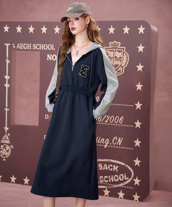 Varsity Hood Midi Dress