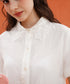 Embroidered Collar Short Sleeve Blouse