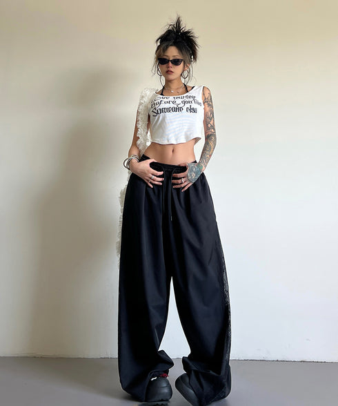 Lace Line Wide Pants