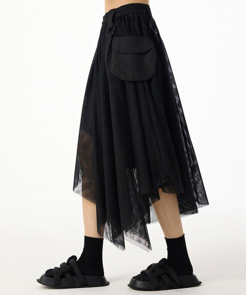 Mesh Layer Pocket Skirt
