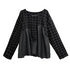 Grid Layered Contrast Top
