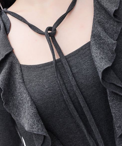 Ruffle Trim Slim Fit Top