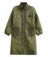 Quilted High Neck Long Coat