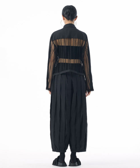 Mesh Zip Utility Blouse