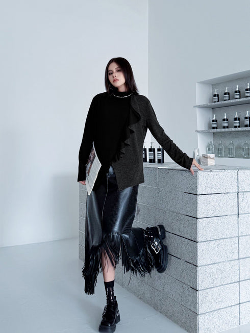 Frill Panel Contrast Top