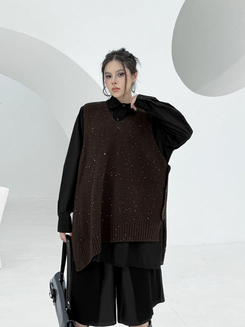 Glitter Knit Vest&Minimal Layered Shirt Series