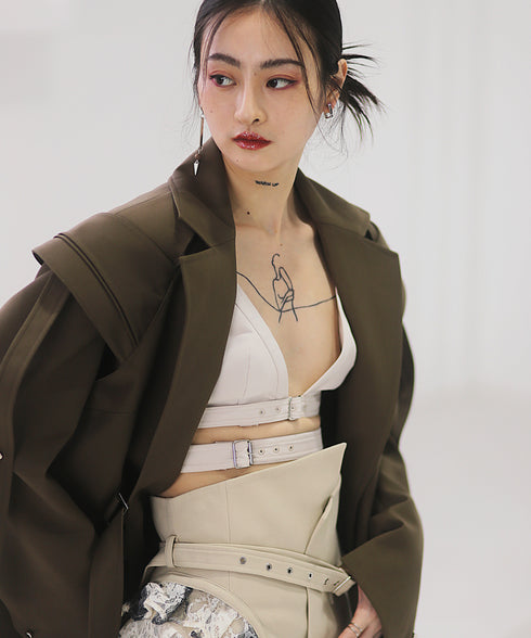 Split Layered Buckle Jacket