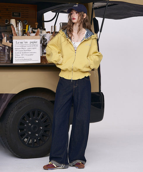 Frill Check Hoodie