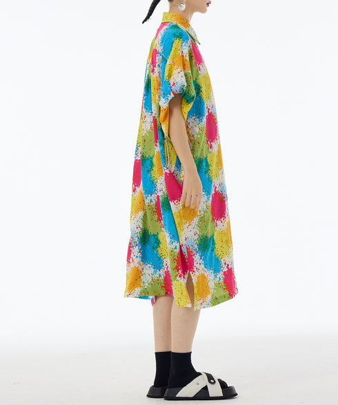 Splash Bloom Shirt Dress